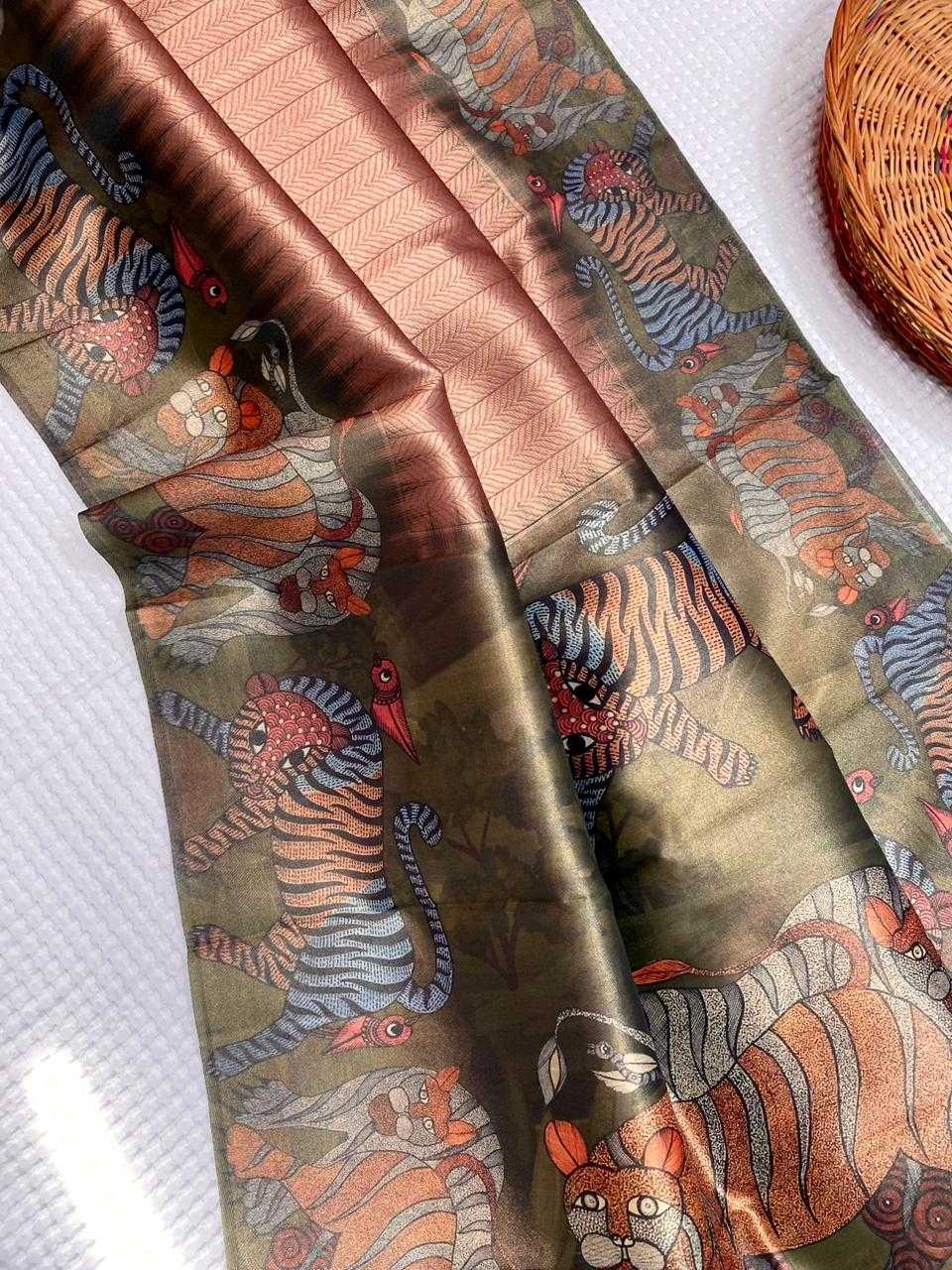 Ynf Tissue KESH249 Zarina Sarees Wholesale Designer Sarees Printed Sarees Jacquard Saree Manufacturer- Kapda Export