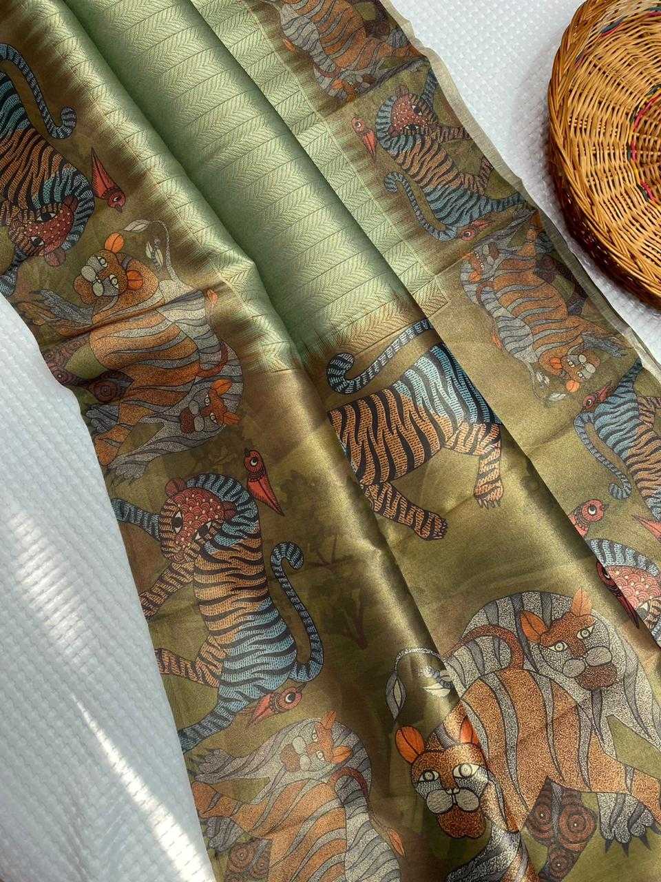 Ynf Tissue KESH249 Zarina Sarees Wholesale Designer Sarees Printed Sarees Jacquard Saree Manufacturer- Kapda Export