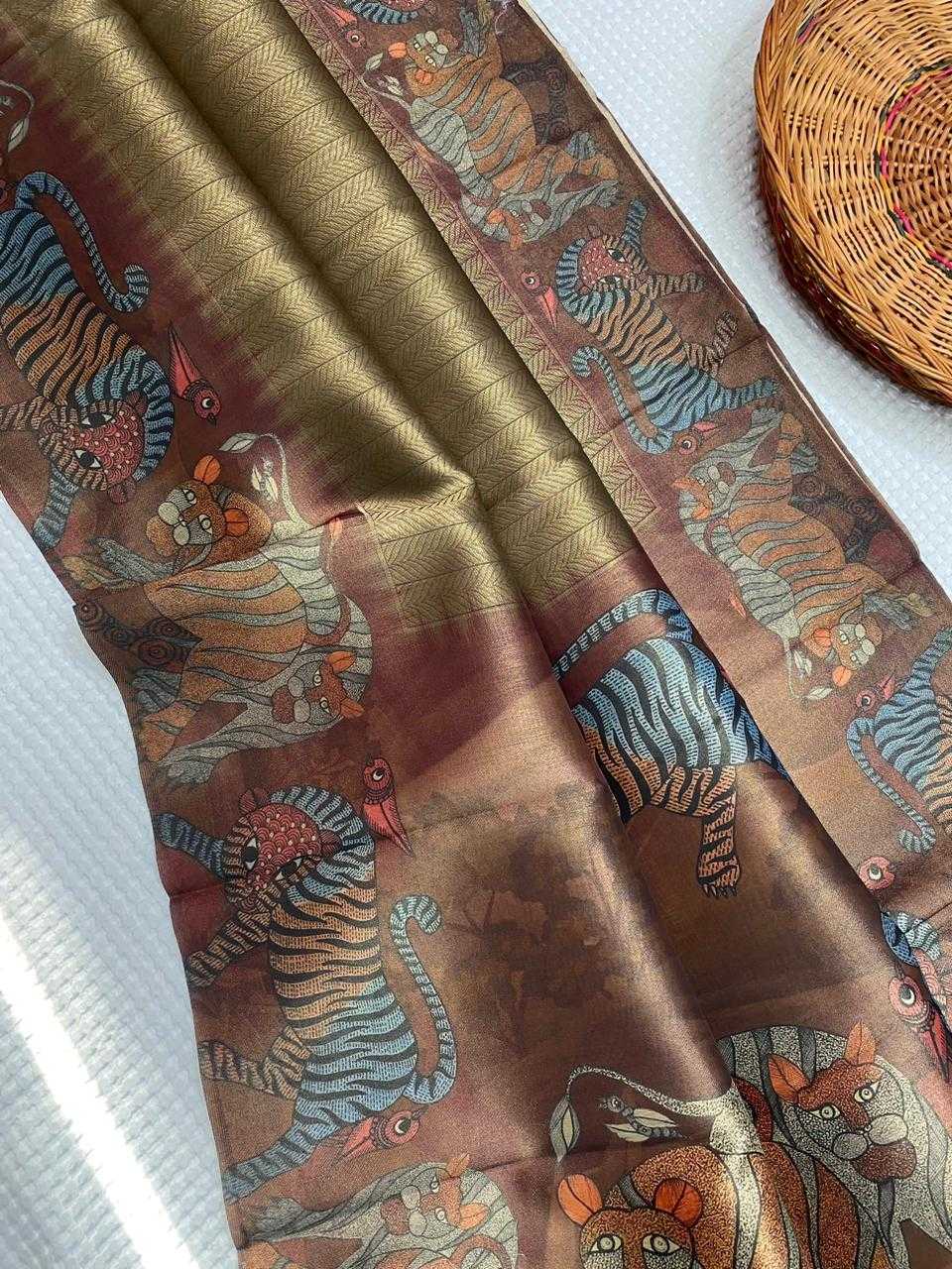 Ynf Tissue KESH249 Zarina Sarees Wholesale Designer Sarees Printed Sarees Jacquard Saree Manufacturer- Kapda Export