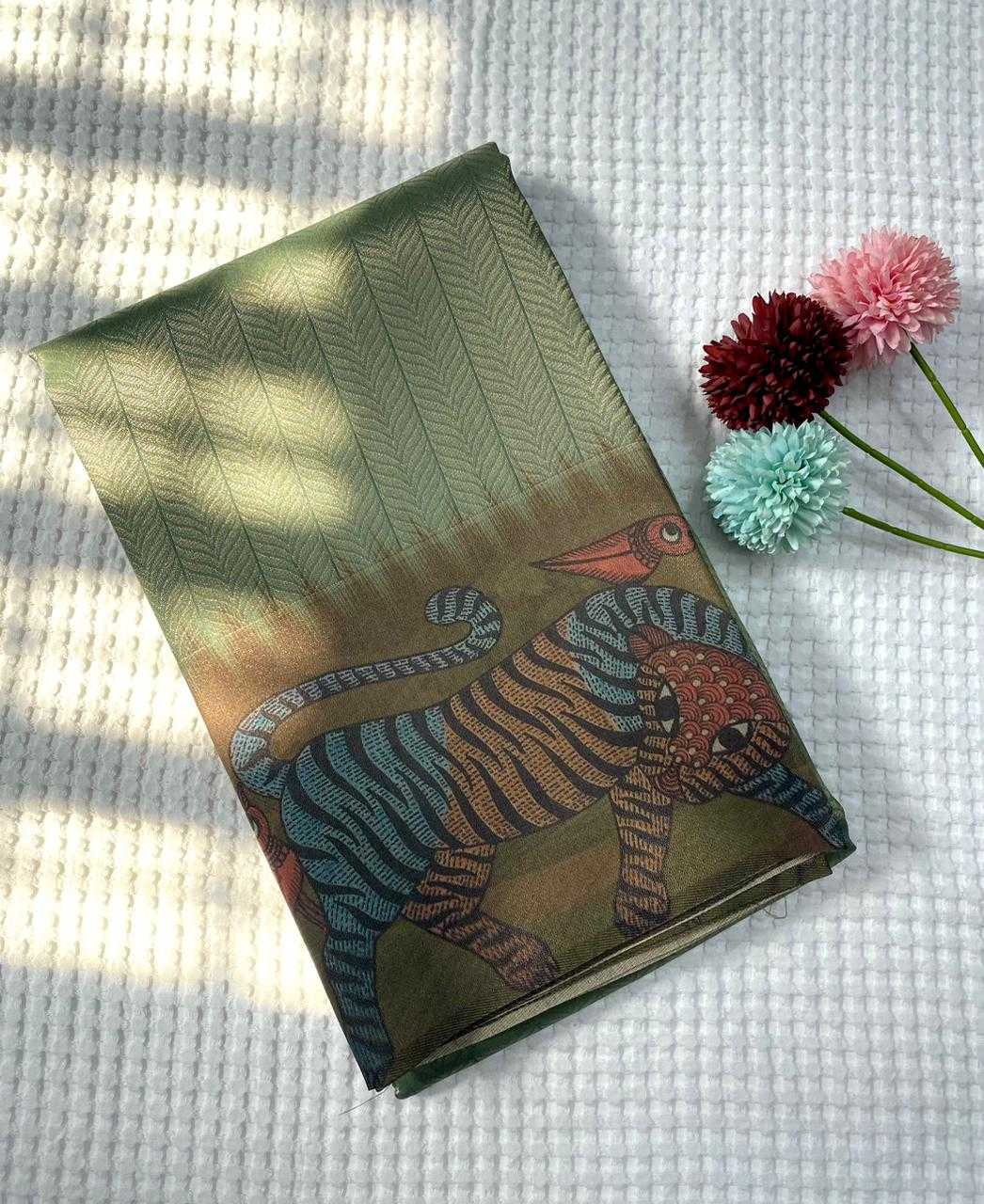 Ynf Tissue KESH249 Zarina Sarees Wholesale Designer Sarees Printed Sarees Jacquard Saree Manufacturer- Kapda Export