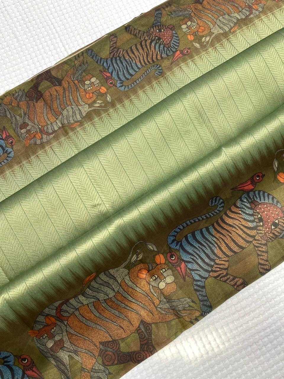 Ynf Tissue KESH249 Zarina Sarees Wholesale Designer Sarees Printed Sarees Jacquard Saree Manufacturer- Kapda Export