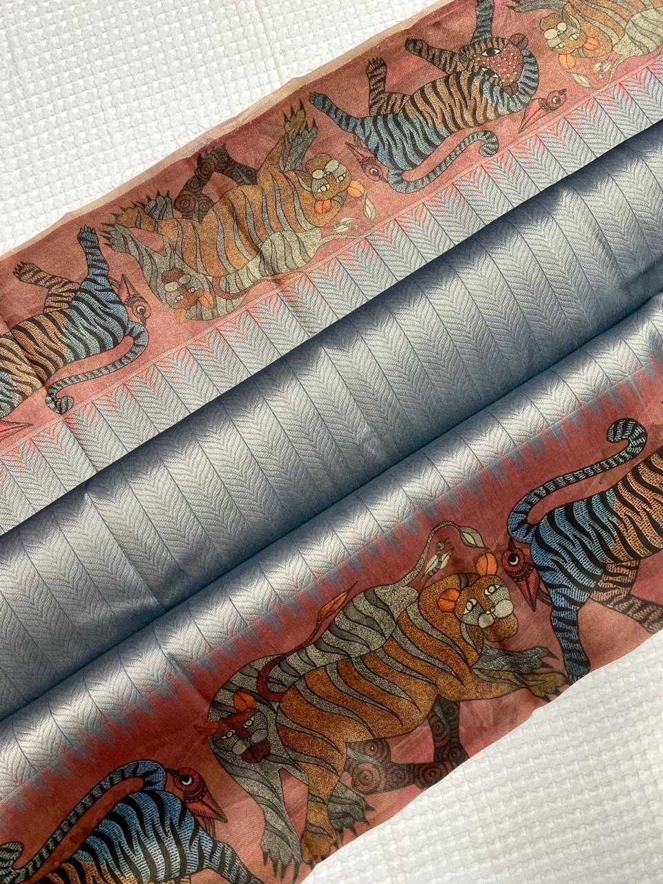 Ynf Tissue KESH249 Zarina Sarees Wholesale Designer Sarees Printed Sarees Jacquard Saree Manufacturer- Kapda Export