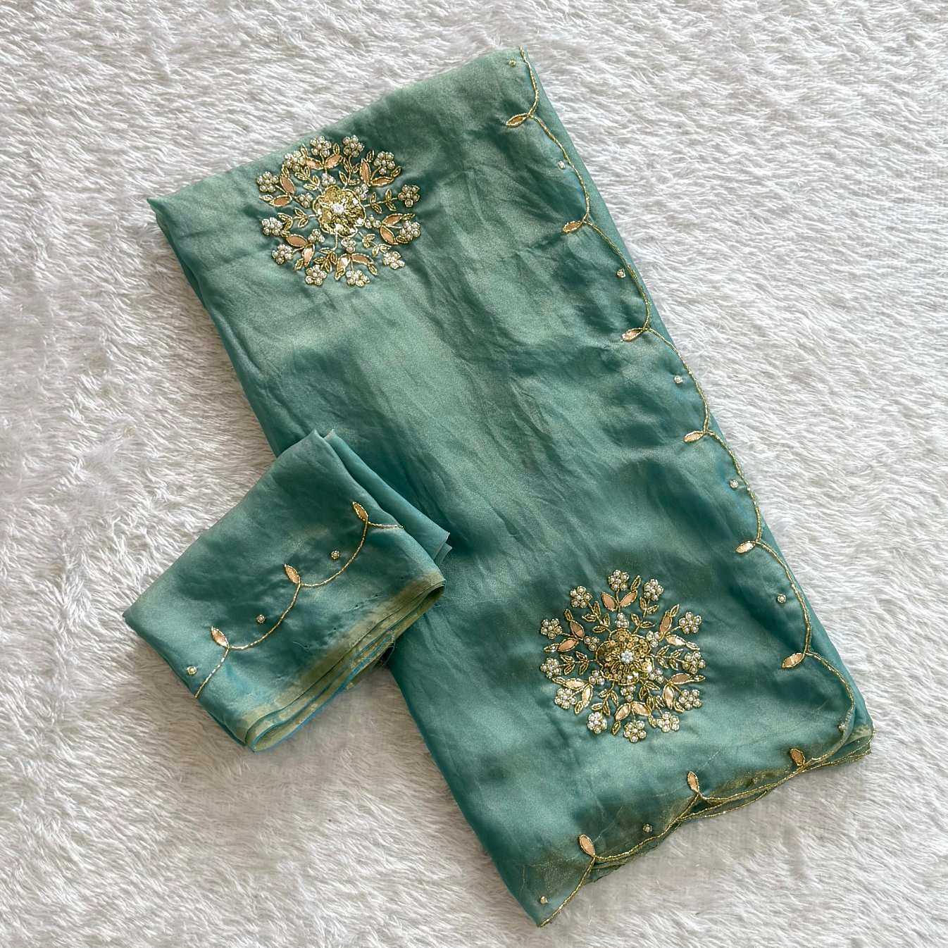 Ynf Tissue KESH549 Samaira Sarees Wholesale Designer Sarees Hand Work Sarees Gota Patti Sarees Manufacturer- Kapda Export