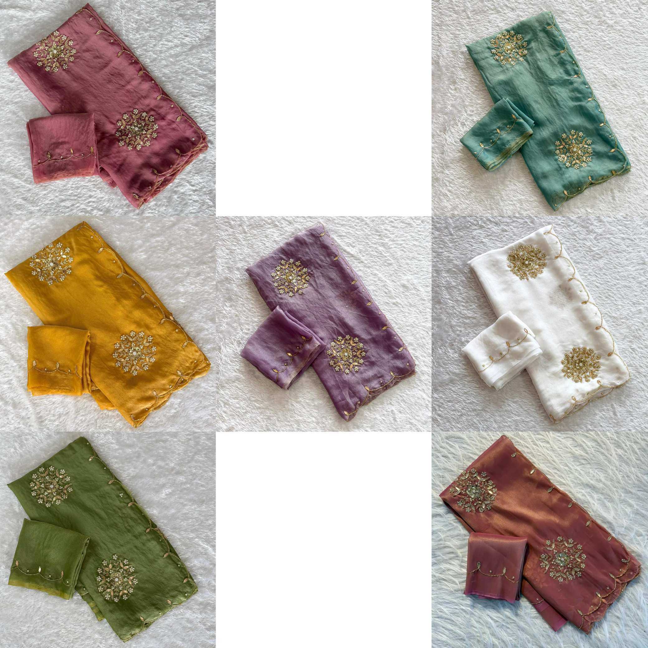 Ynf Tissue KESH549 Samaira Sarees Wholesale Designer Sarees Hand Work Sarees Gota Patti Sarees Manufacturer- Kapda Export