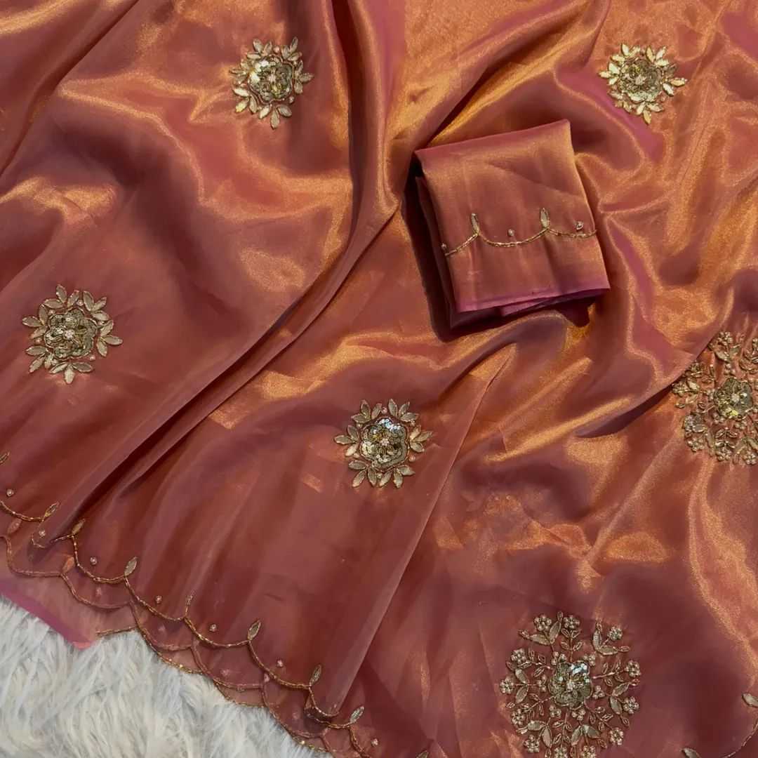 Ynf Tissue KESH549 Samaira Sarees Wholesale Designer Sarees Hand Work Sarees Gota Patti Sarees Manufacturer- Kapda Export