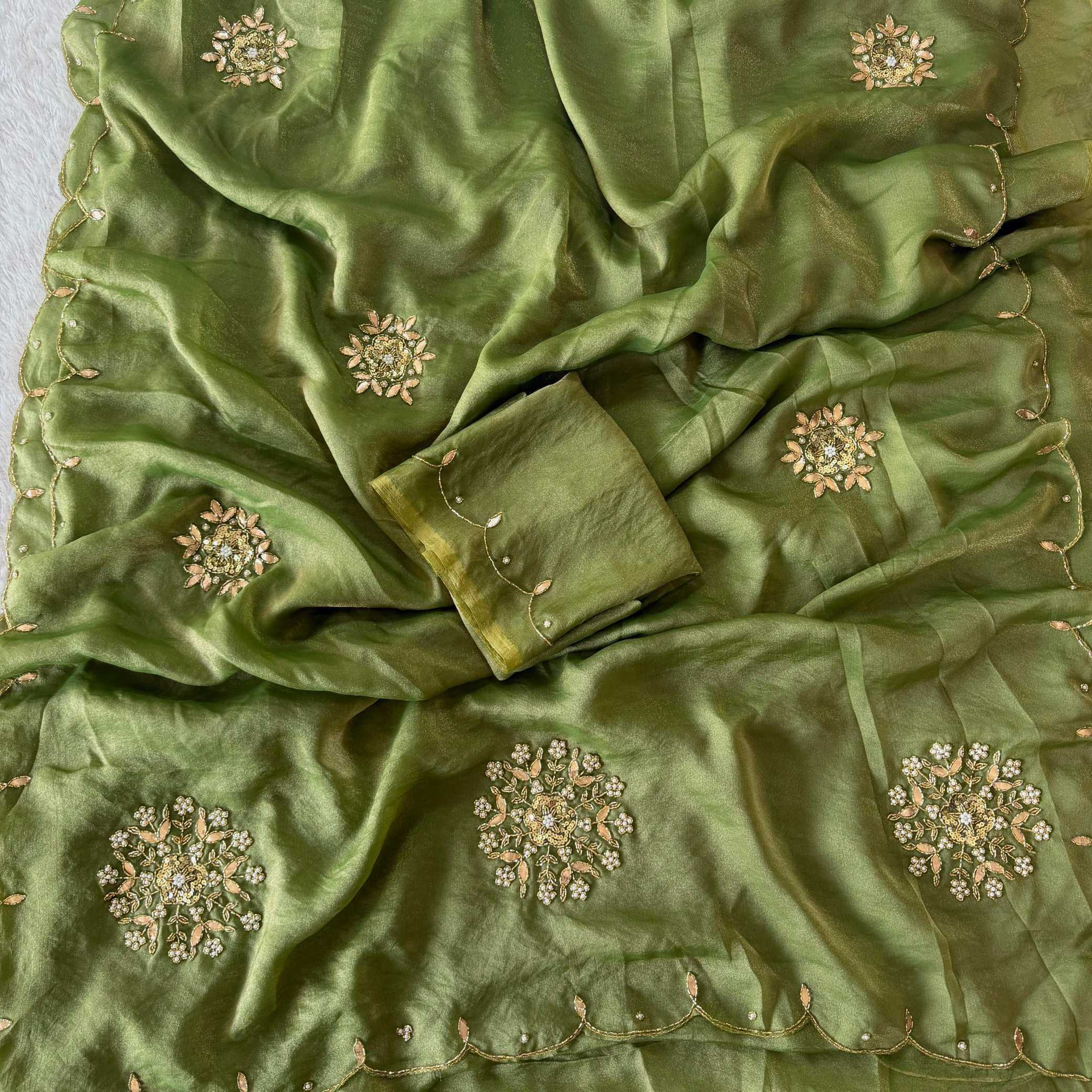 Ynf Tissue KESH549 Samaira Sarees Wholesale Designer Sarees Hand Work Sarees Gota Patti Sarees Manufacturer- Kapda Export