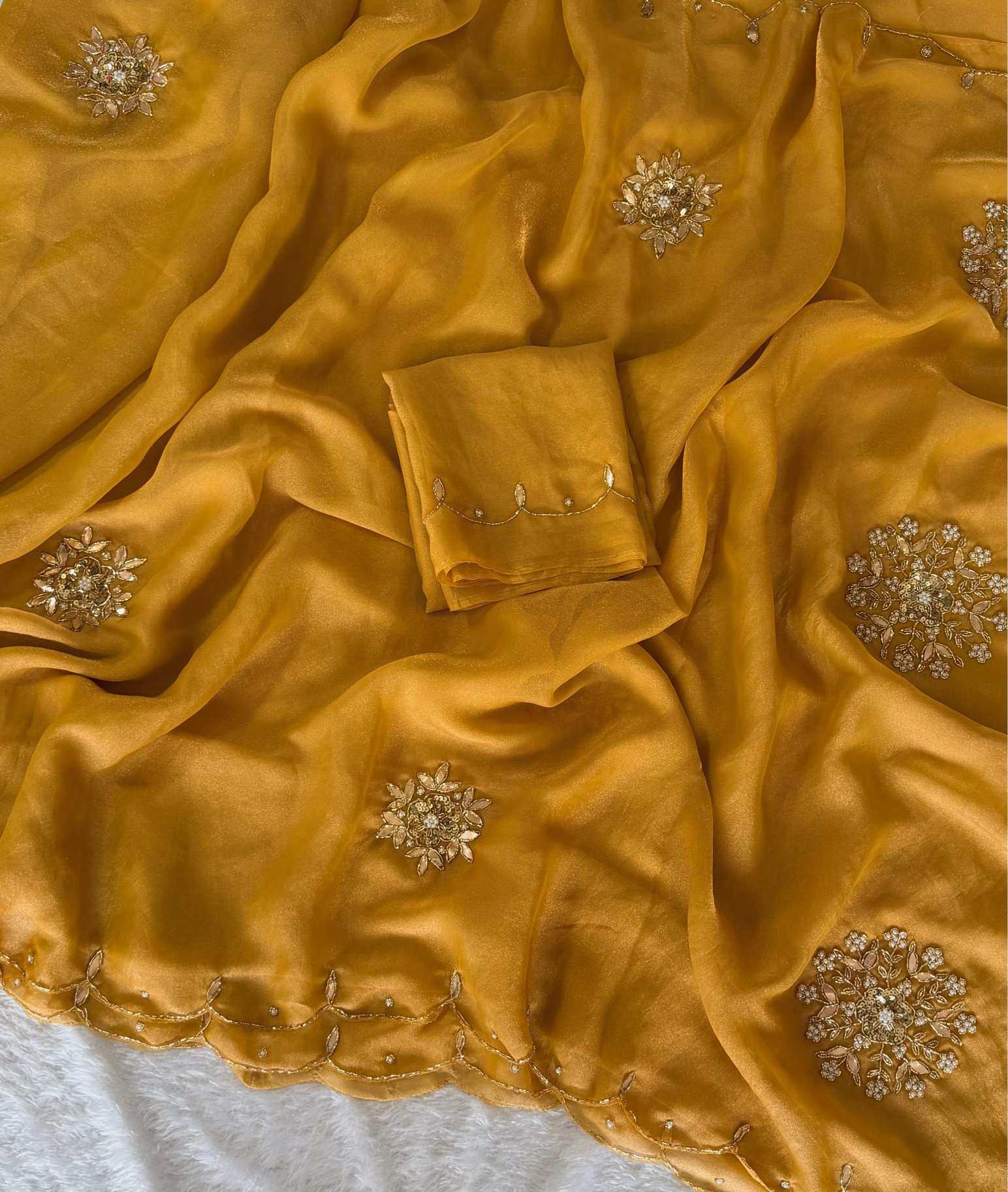 Ynf Tissue KESH549 Samaira Sarees Wholesale Designer Sarees Hand Work Sarees Gota Patti Sarees Manufacturer- Kapda Export