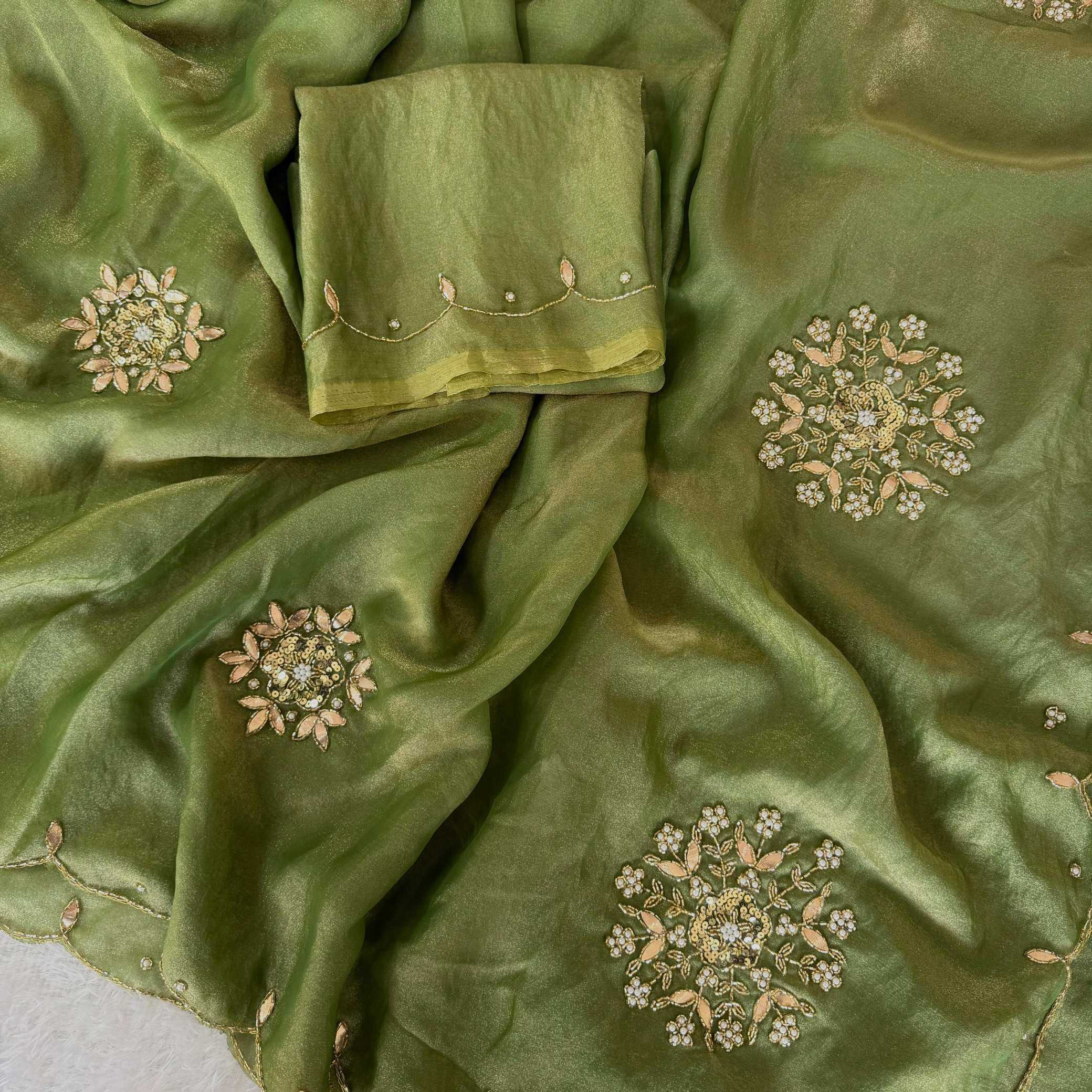 Ynf Tissue KESH549 Samaira Sarees Wholesale Designer Sarees Hand Work Sarees Gota Patti Sarees Manufacturer- Kapda Export