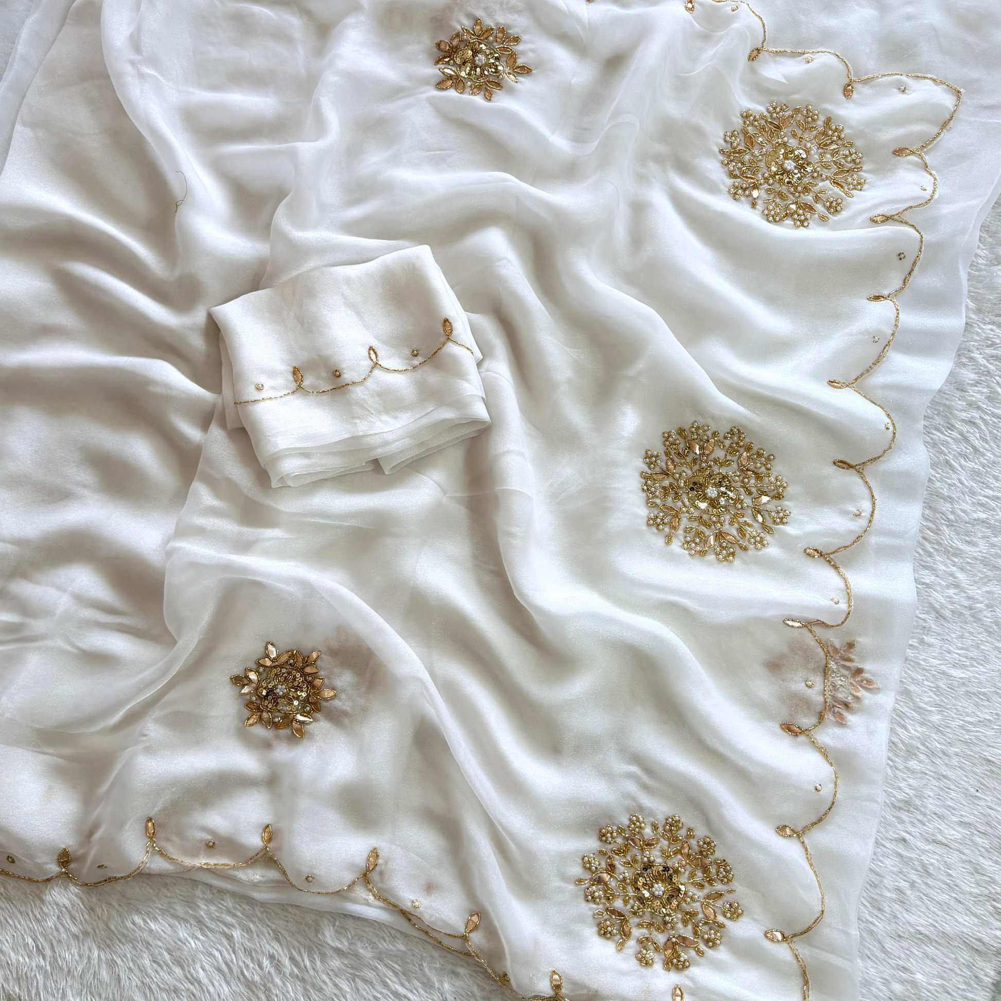 Ynf Tissue KESH549 Samaira Sarees Wholesale Designer Sarees Hand Work Sarees Gota Patti Sarees Manufacturer- Kapda Export