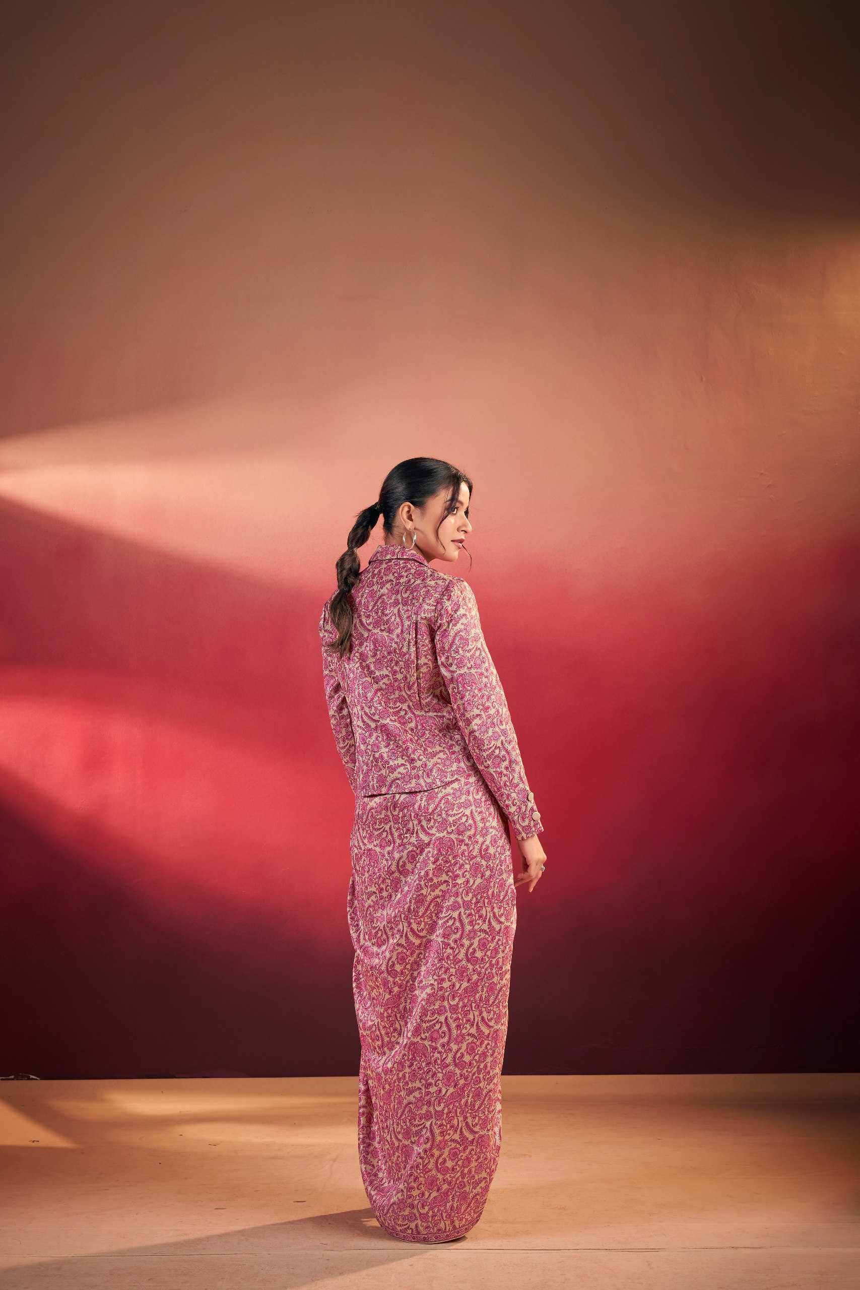 Ynf Tussar Silk KESH134 RUHVEE Western Wears Wholesale Co-ord Set Tops Bottom Wear Manufacturer- Kapda Export