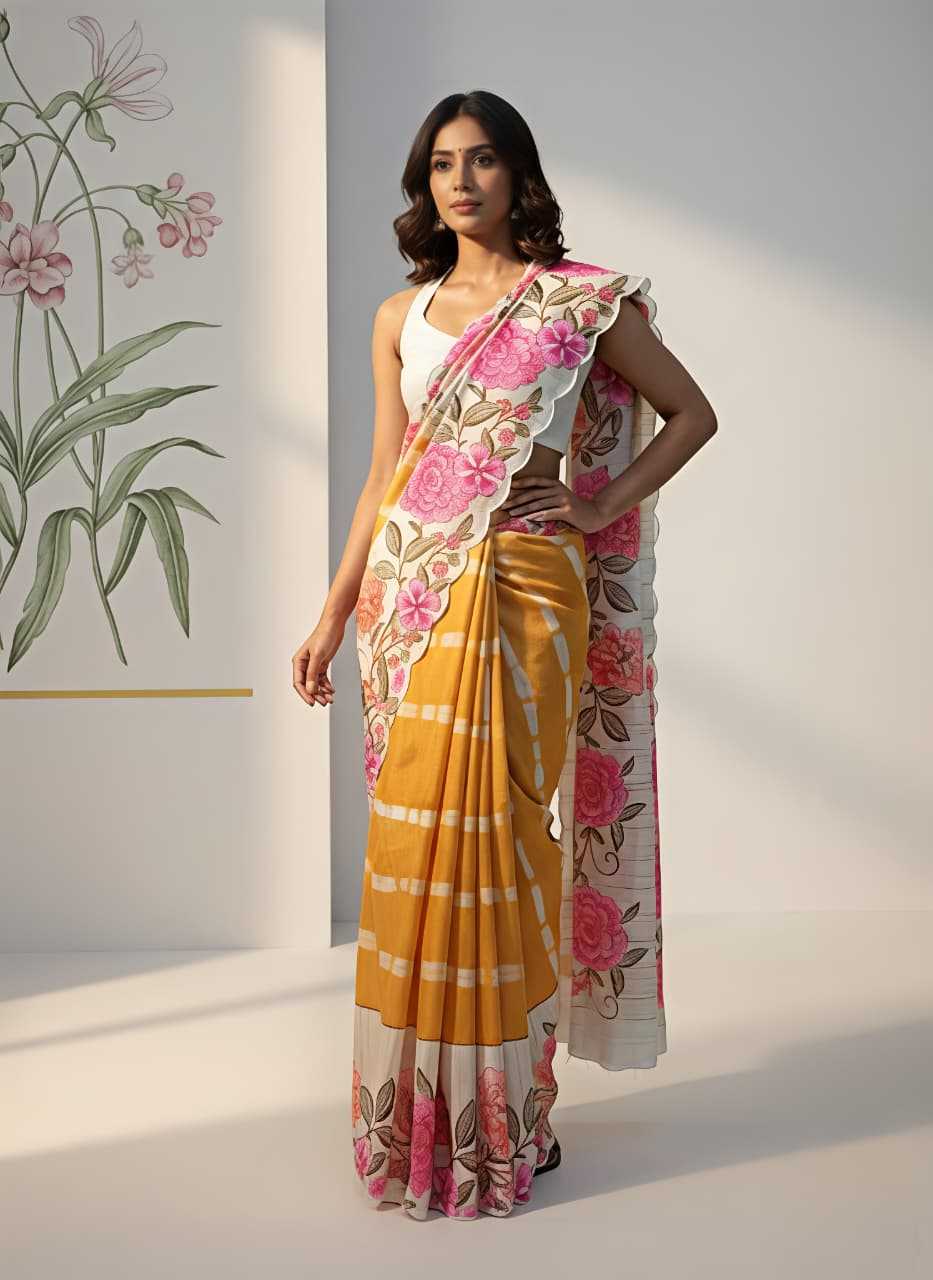 Ynf Tussar Silk KESH673 FLORA CUTWORK Silk Sarees Wholesale Tussar Silk Sarees Handloom Sarees Printed Silk Saree Manufacturer- Kapda Export