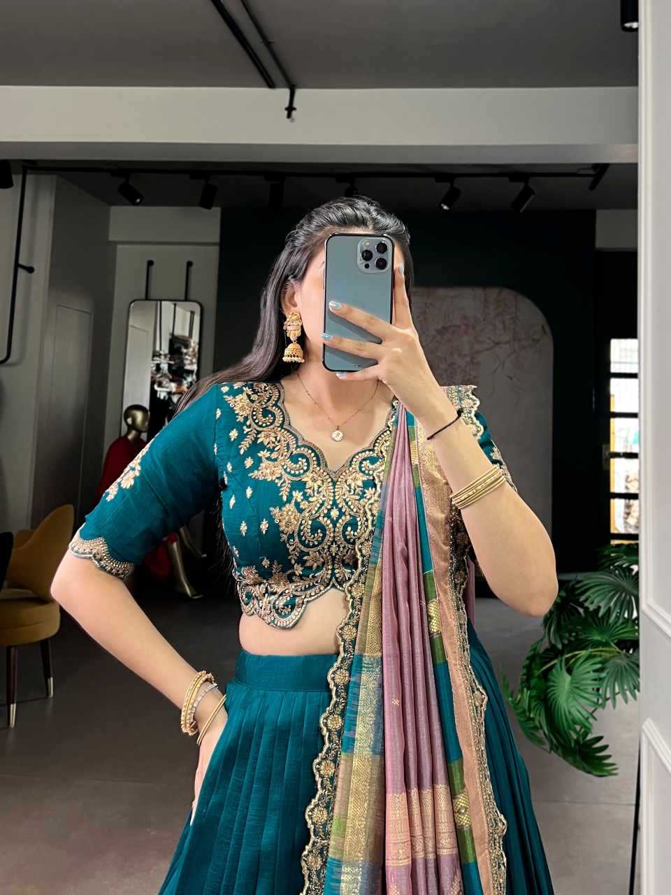 Ynf Vichitra Silk KESH134 AARNA Lehengas Wholesale Embroidered Lehenga Thread Work Lehenga Sequins Lehenga Manufacturer- Kapda Export