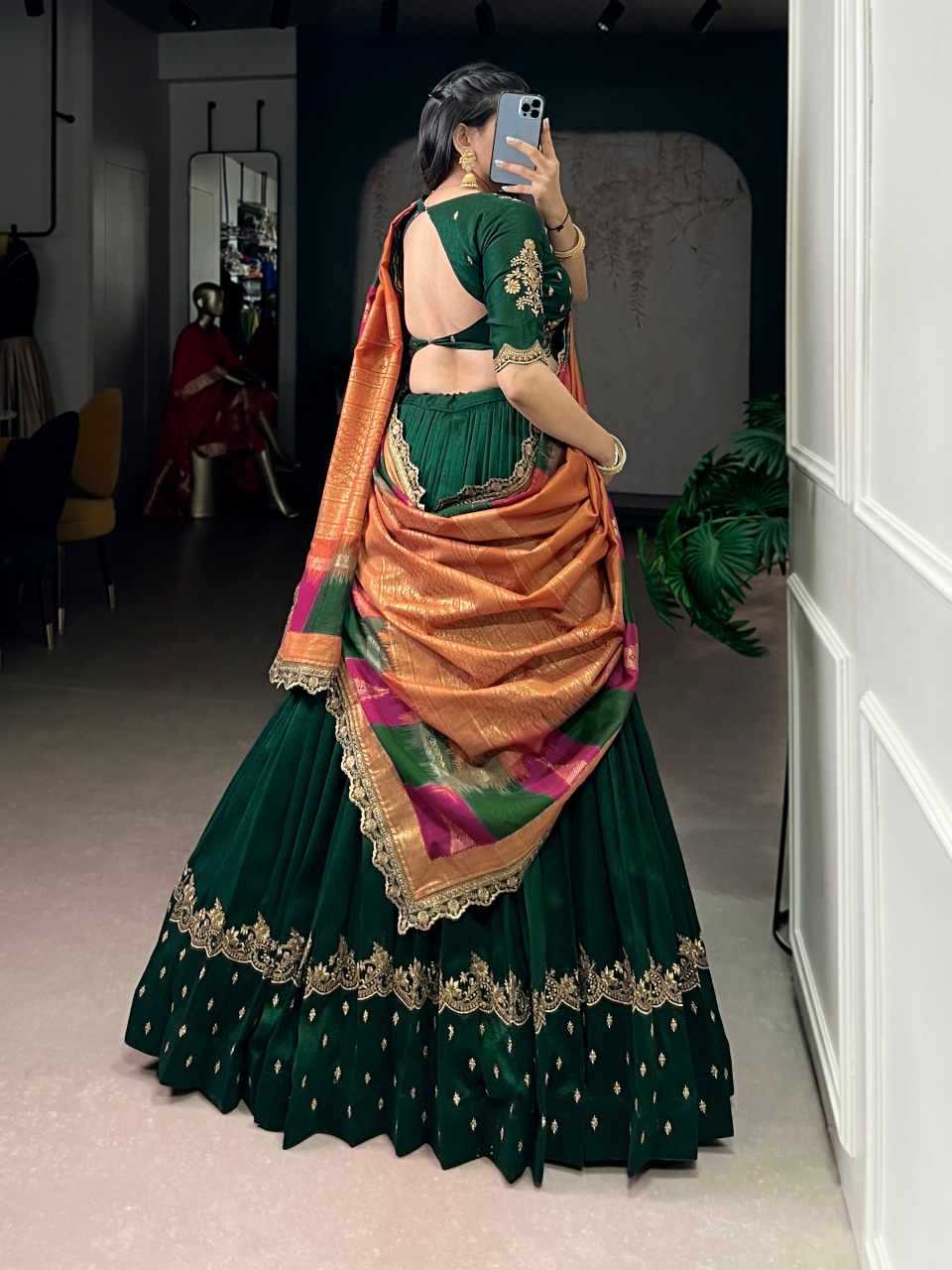 Ynf Vichitra Silk KESH134 AARNA Lehengas Wholesale Embroidered Lehenga Thread Work Lehenga Sequins Lehenga Manufacturer- Kapda Export