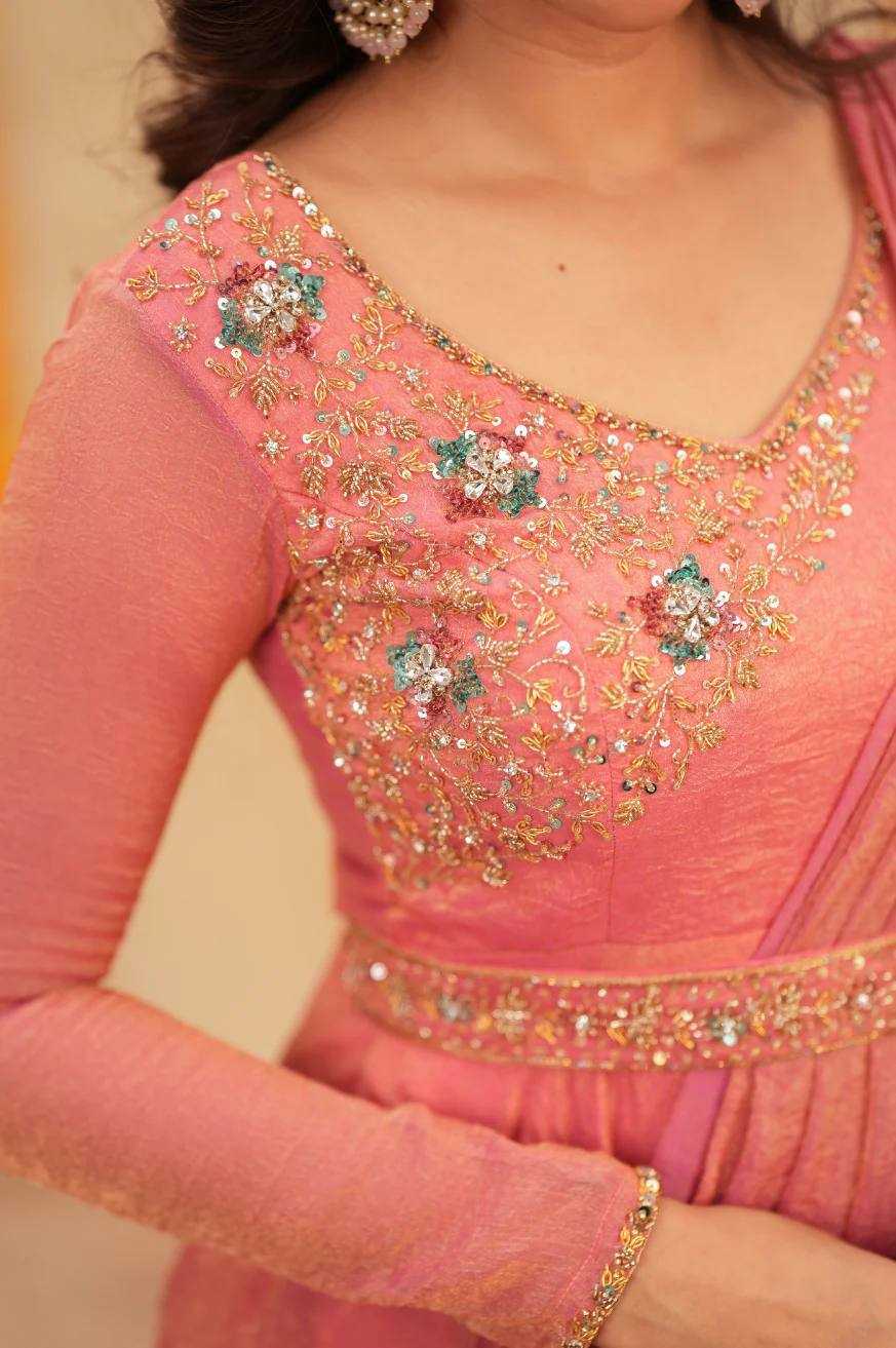 Ynf Vichitra Silk KESH210 2550 Gowns Wholesale Anarkali Gown Designer Gowns Indo-Western Gowns Manufacturer- Kapda Export