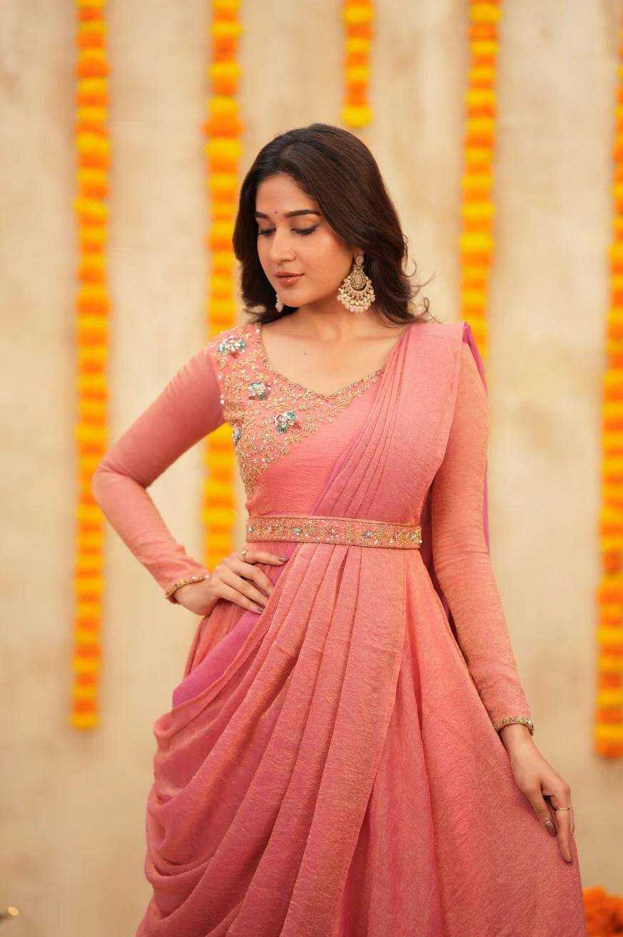 Ynf Vichitra Silk KESH210 2550 Gowns Wholesale Anarkali Gown Designer Gowns Indo-Western Gowns Manufacturer- Kapda Export