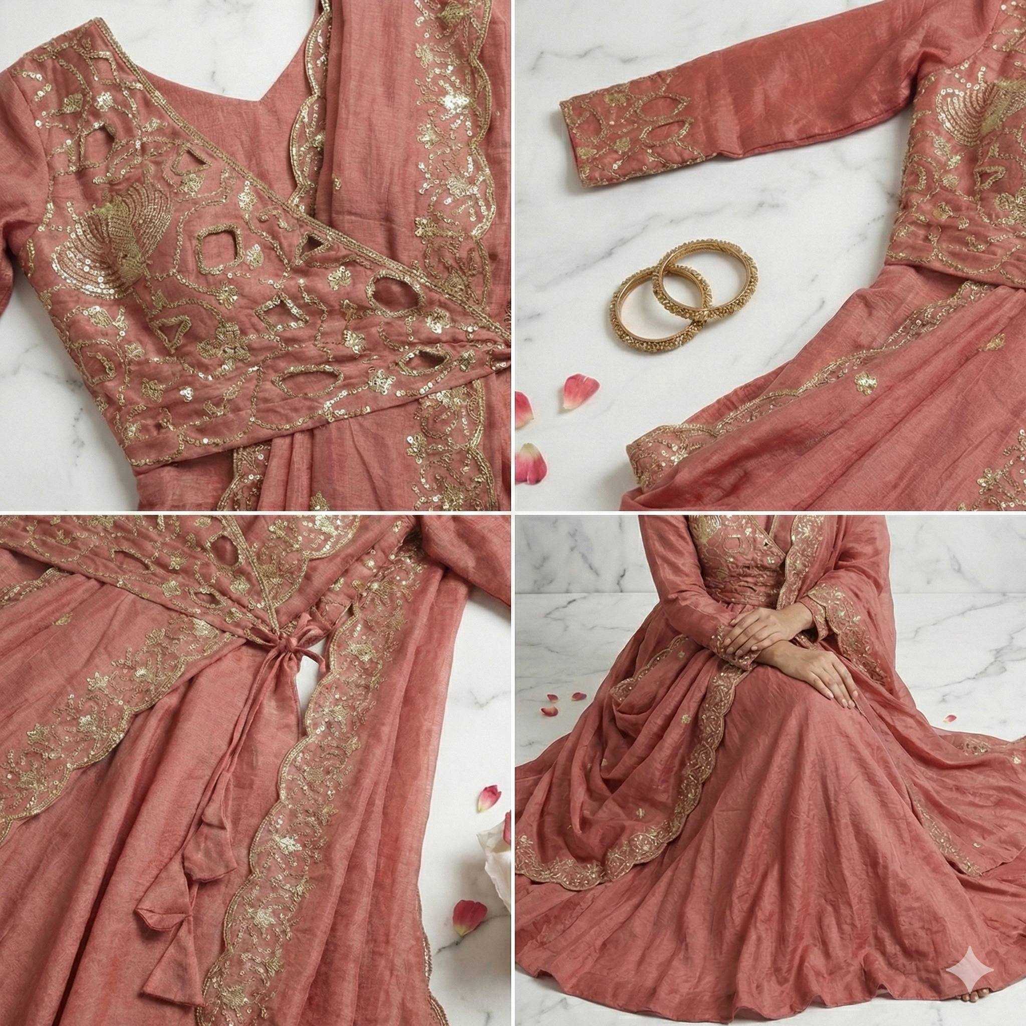 Ynf Vichitra Silk KESH210 2556 Gowns Wholesale Fancy Gowns Embroidery Gowns Designer Gowns Manufacturer- Kapda Export