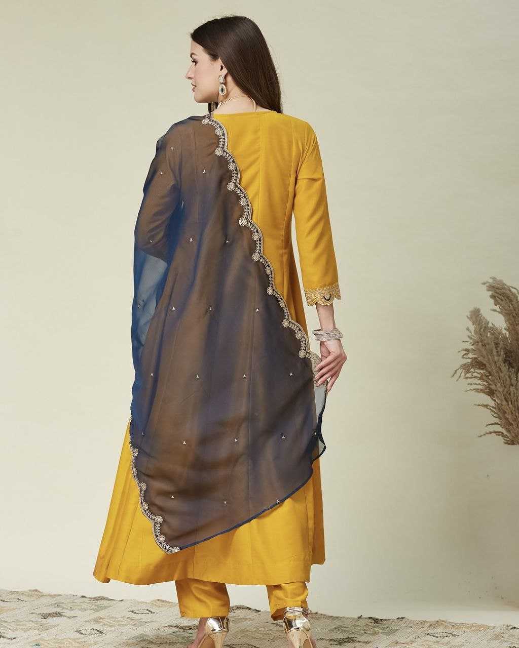 Ynf Vichitra Silk KESH529 JENSI Gowns Wholesale Embroidery Gowns Designer Gowns Sequin Gowns Manufacturer- Kapda Export