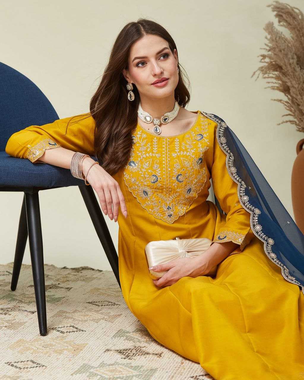 Ynf Vichitra Silk KESH529 JENSI Gowns Wholesale Embroidery Gowns Designer Gowns Sequin Gowns Manufacturer- Kapda Export