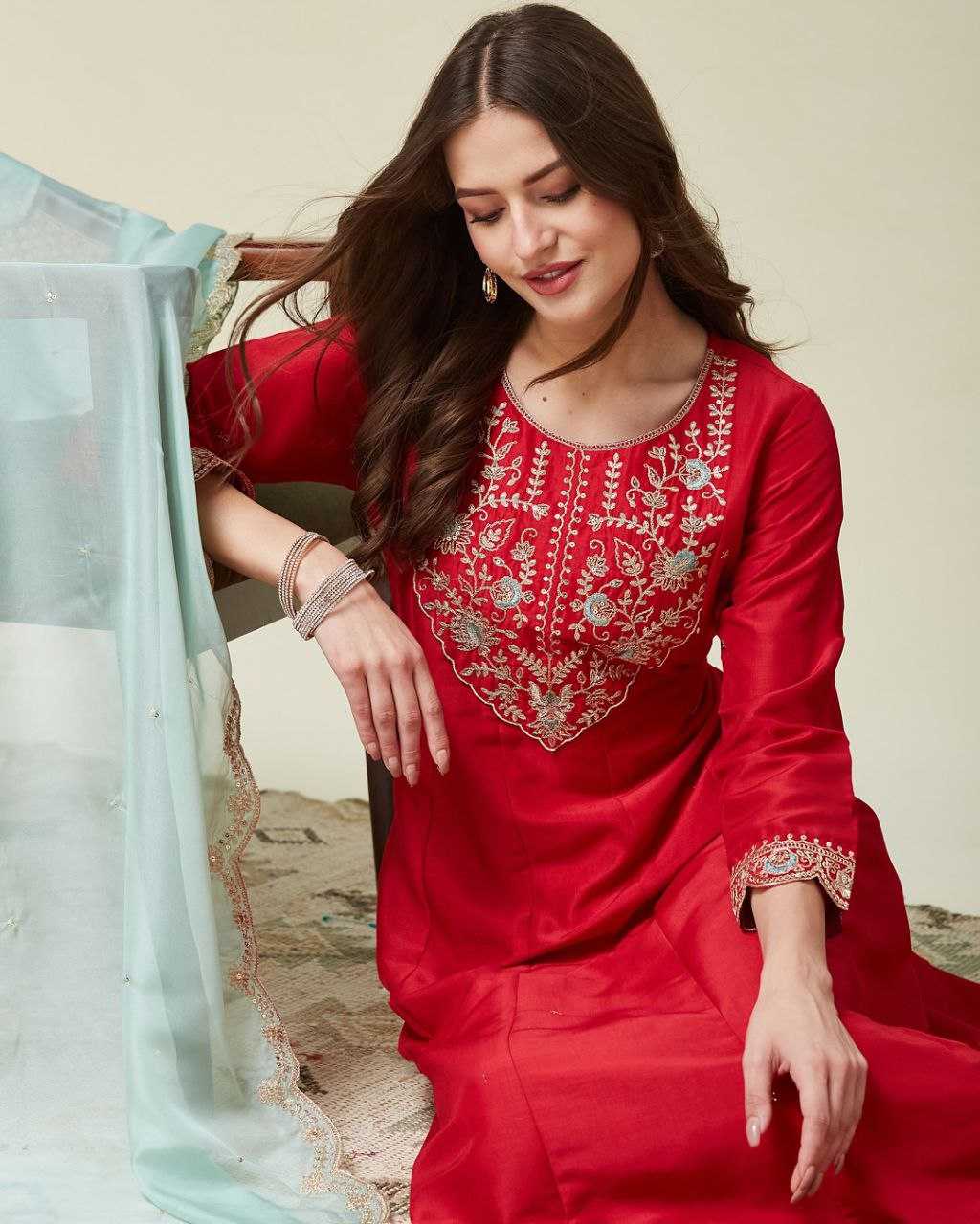 Ynf Vichitra Silk KESH529 JENSI Gowns Wholesale Embroidery Gowns Designer Gowns Sequin Gowns Manufacturer- Kapda Export