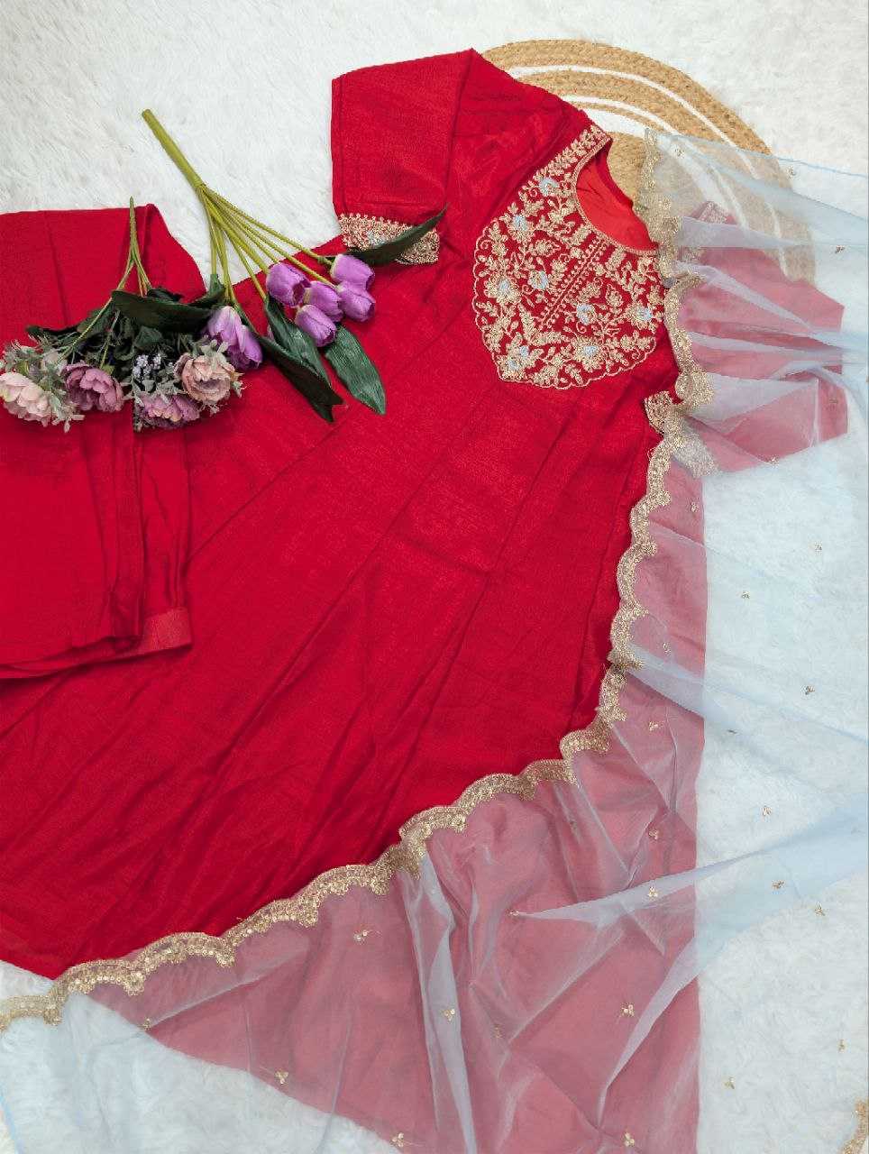 Ynf Vichitra Silk KESH529 JENSI Gowns Wholesale Embroidery Gowns Designer Gowns Sequin Gowns Manufacturer- Kapda Export