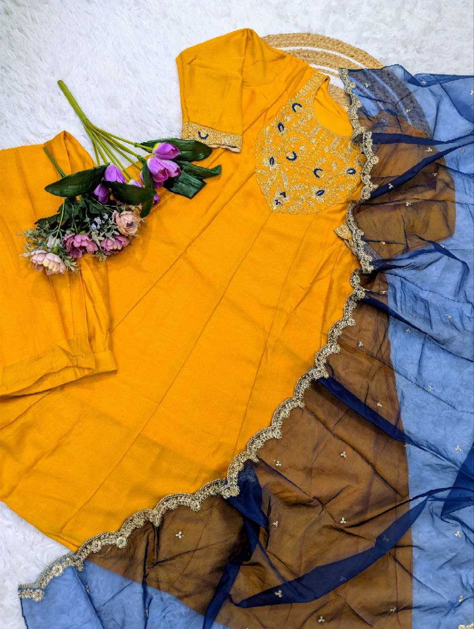 Ynf Vichitra Silk KESH529 JENSI Gowns Wholesale Embroidery Gowns Designer Gowns Sequin Gowns Manufacturer- Kapda Export