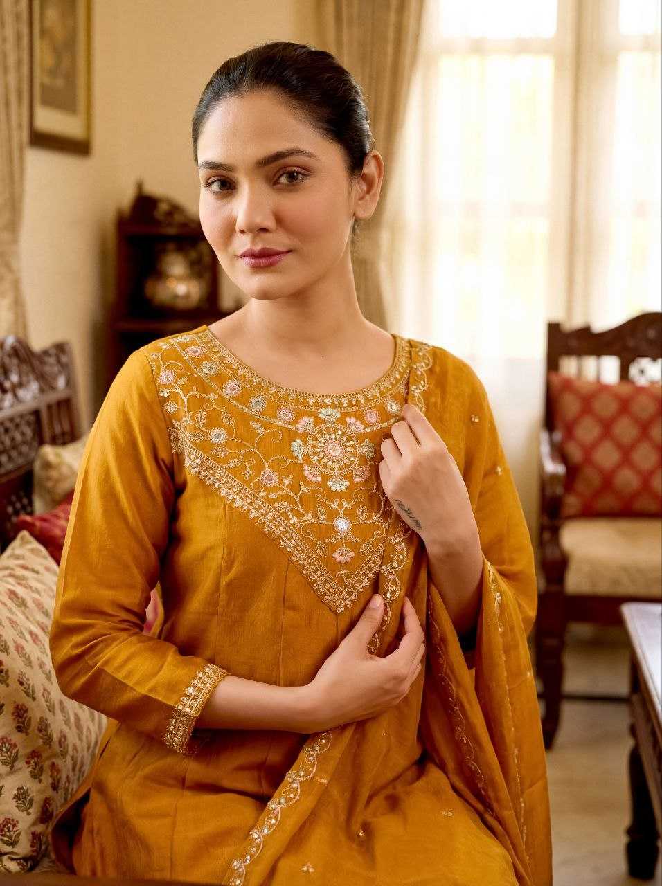 Ynf Vichitra Silk KESH529 MIHIKA Kurti Wholesale Designer Kurtis Embroidered Kurtis Silk Kurtis Manufacturer- Kapda Export