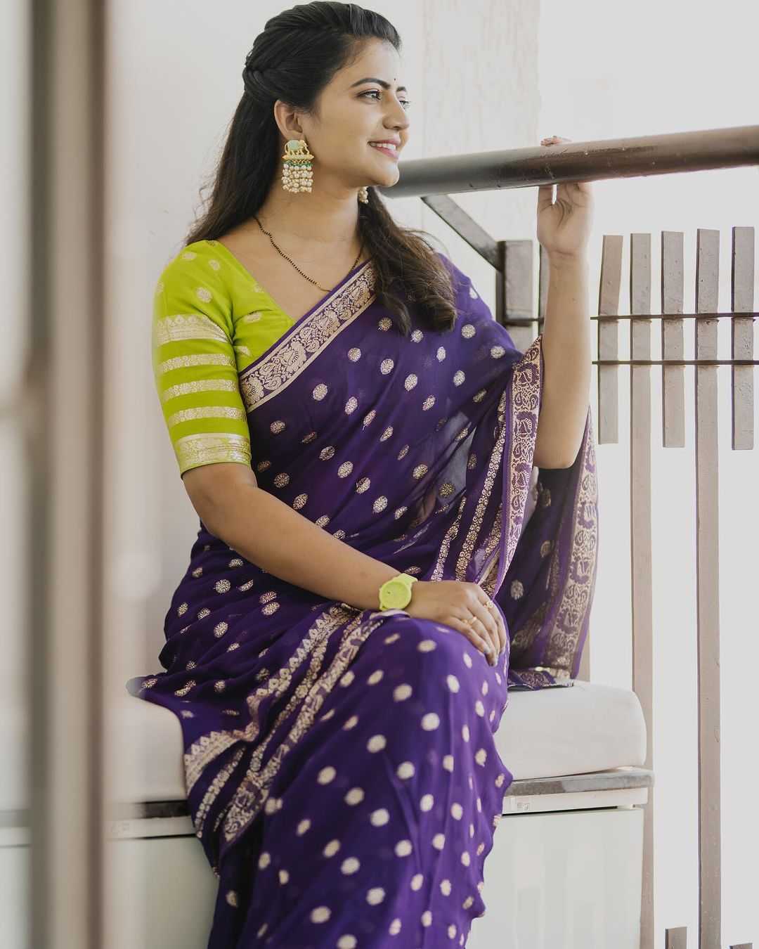 Ynf Viscose KESH671 Hina Sarees Wholesale Designer Sarees Georgette Sarees Viscose Saree Manufacturer- Kapda Export