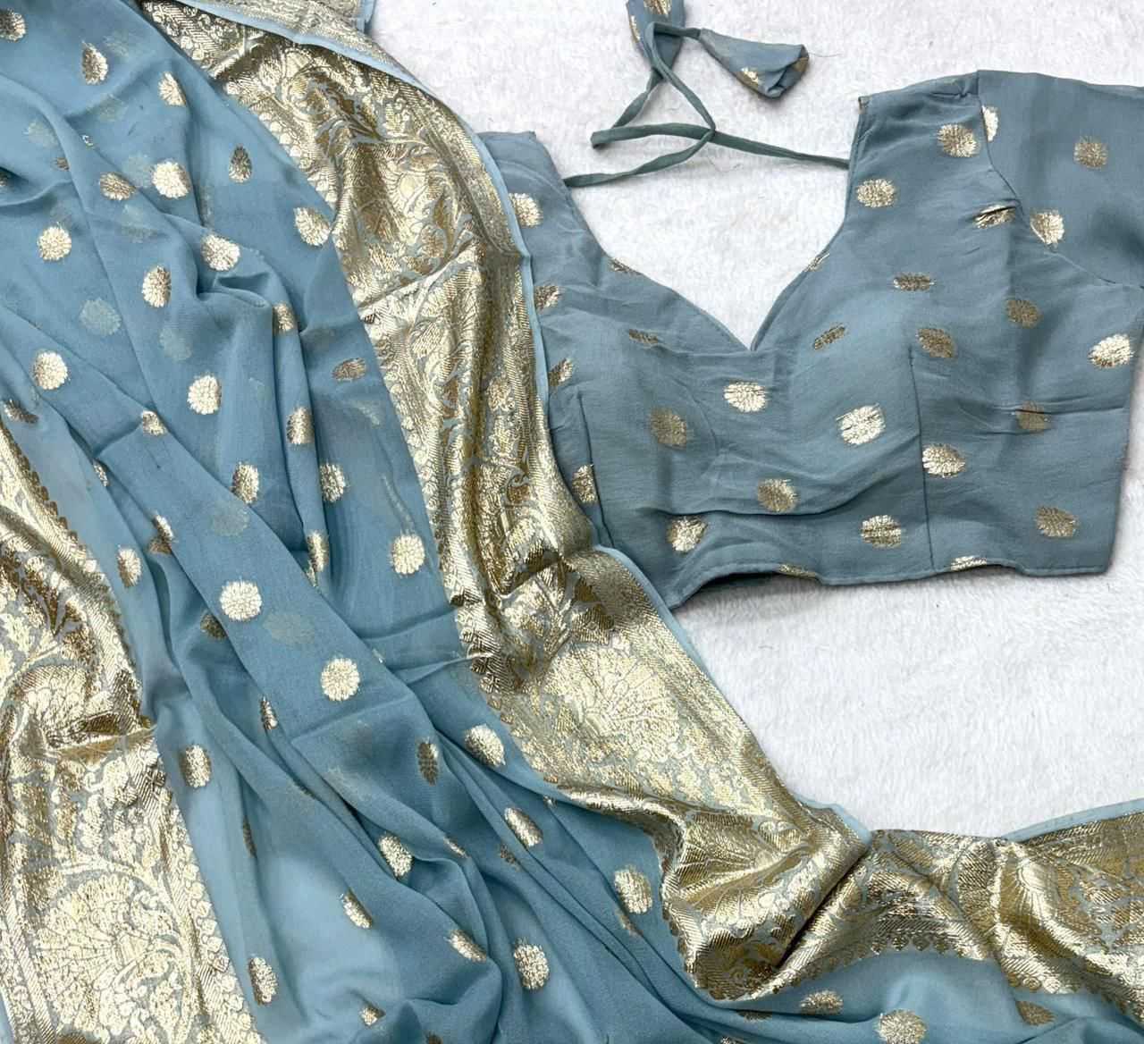 Ynf Viscose KESH671 Pooja Sarees Wholesale Designer Sarees Georgette Sarees Viscose Saree Manufacturer- Kapda Export